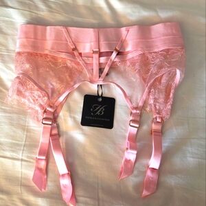 Honey Birdette Belinda Candy Pink Lace Suspender Garter Belt